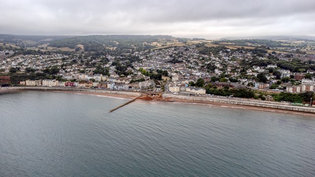 The new sea wall has Dawlish has reached another key milestone: Image credit - Dawlish Beach Cams