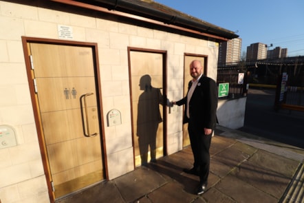 Mayor Philip Glanville, at toilets on Mare St in Hackney Central