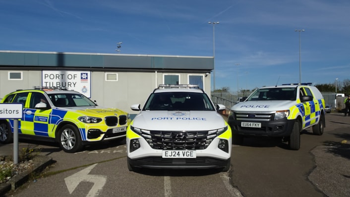 Tilbury Port - Op Alliances police vehicles: Tilbury Port - Op Alliances police vehicles