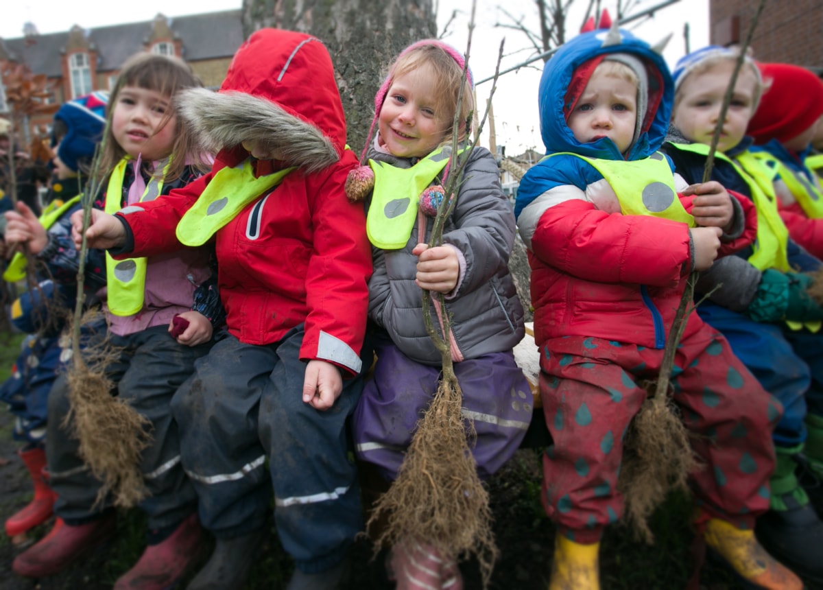 Children from the German Kindergarten, based in the Morland Community Hall