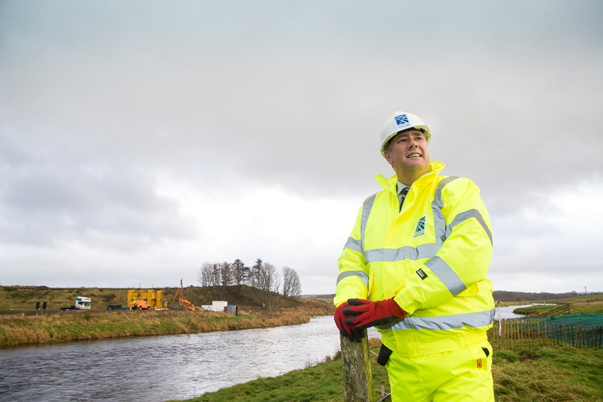 Keith Brown on site where new River Don Crossing will start construction in Spring 2016