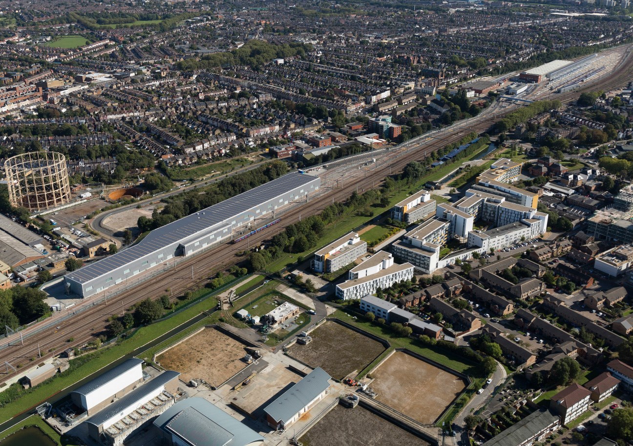 Modernised depot to transform Great Northern rail services: siemens-hornsey-train-depot-north-to-south-aerial.jpg