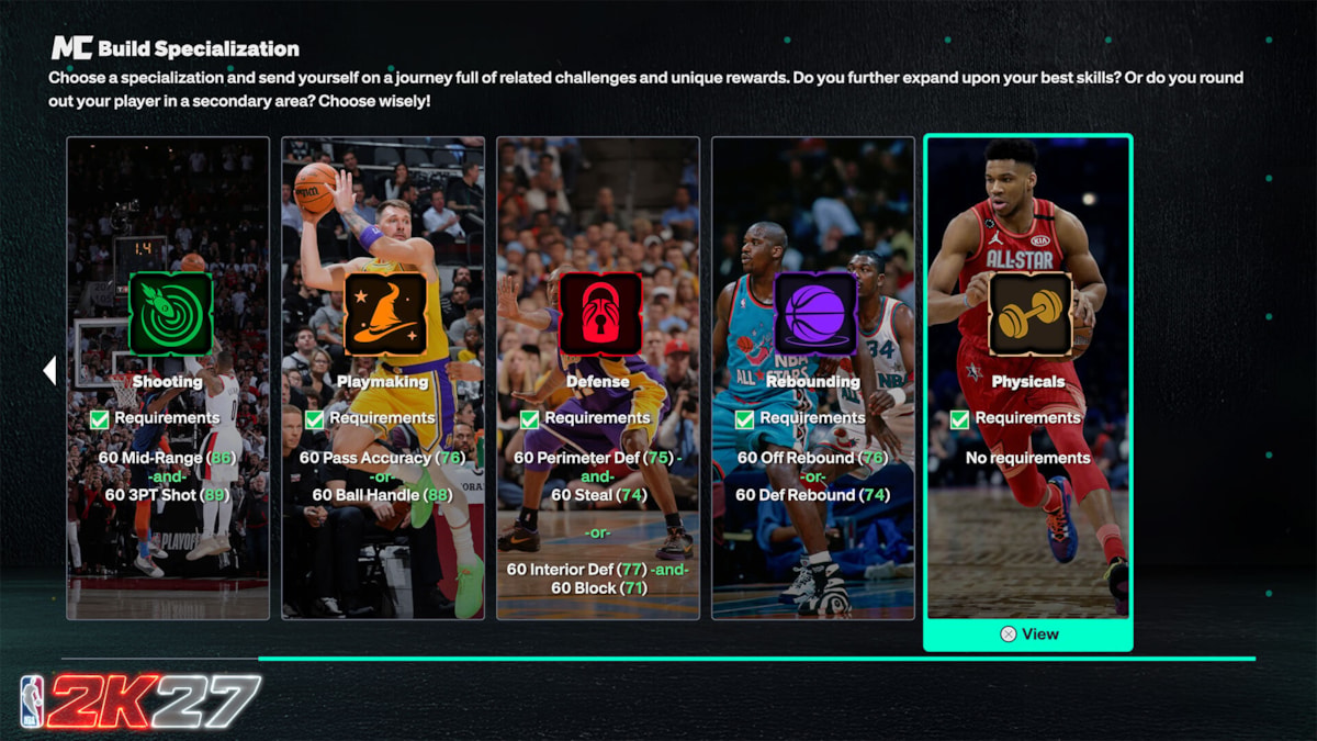 NBA 2K27 MyPLAYER Builder Menu