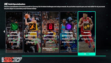 NBA 2K27 MyPLAYER Builder Menu