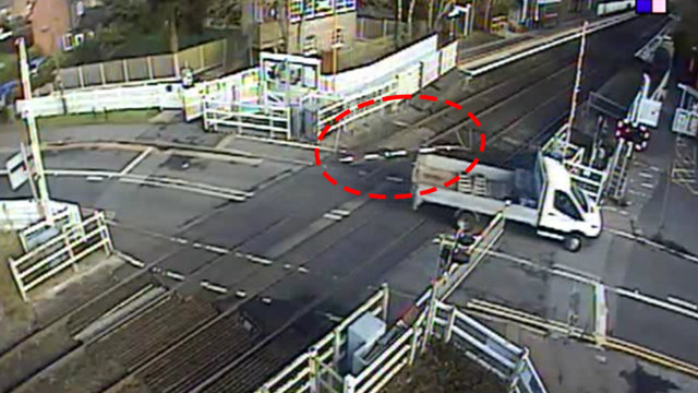 van damaging level crossing barrier March 24: van damaging level crossing barrier March 24