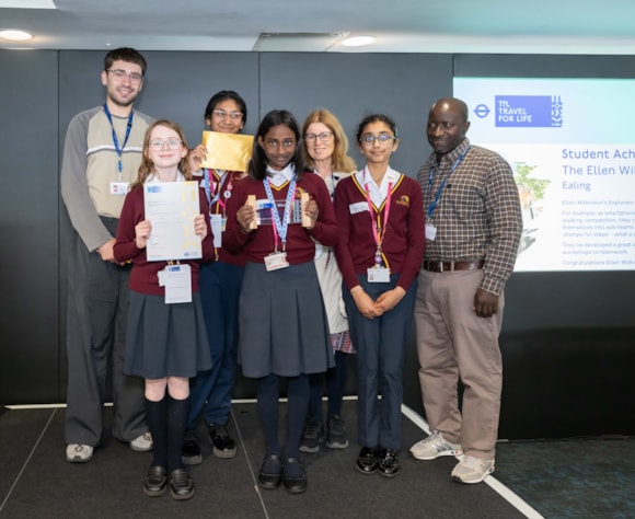 TfL Image - TfL Travel for Life awards - The Ellen Wilkinson school for girls, in Ealing, wins Student Achievement award