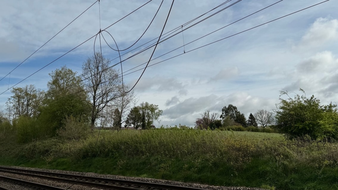 Another image of the damaged overhead line in Coppull