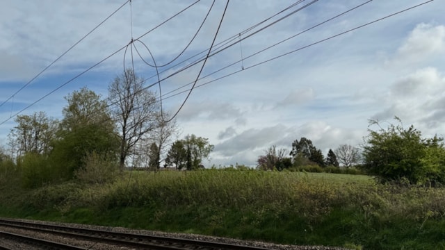 Another image of the damaged overhead line in Coppull: Another image of the damaged overhead line in Coppull