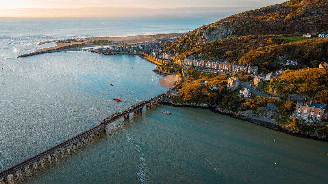 Barmouth Viaduct reopens to rail passengers and pedestrians as second stage of major refurbishment work completes: Barmouth - credit Dom Vacher Dec 2022-3.jpg
