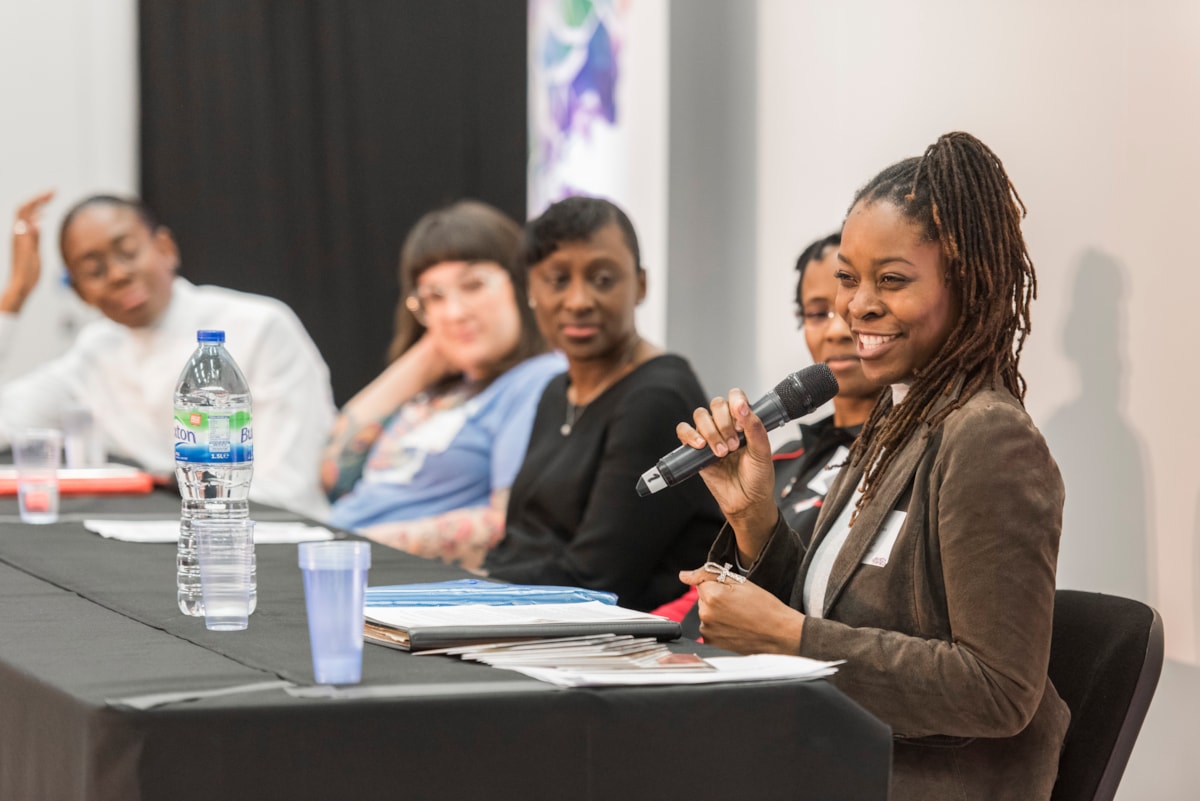 Entrepreneur Nefateri Asantewa tells young women about her story