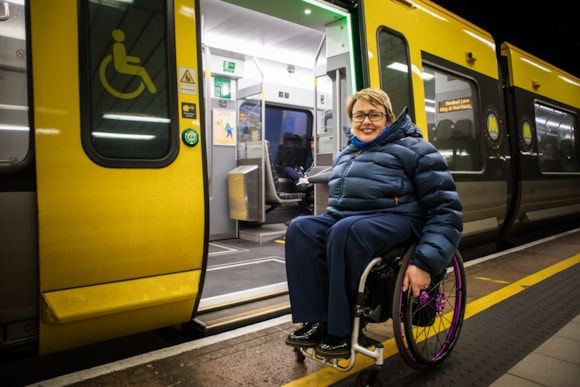 It shows it can be done’: Baroness Tanni Grey-Thompson delivers verdict on accessibility of new Merseyrail fleet: Tanni on the train - 31 January 2025