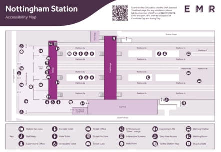 Nottingham station Accessibility Map 