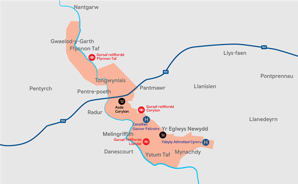 fflecsi north Cardiff map cym