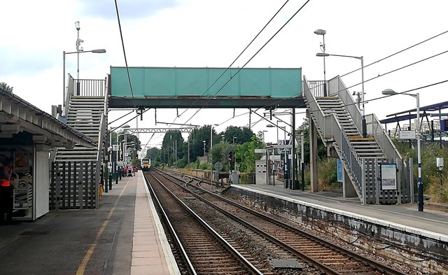 Royston station footbridge which closed spring 2020. Photo credit, Govia Thameslink Railway