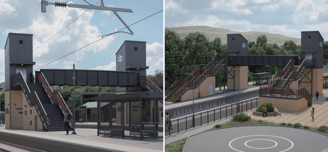 Public consultation on proposed rail upgrades between Standedge and Gledholt (Huddersfield) extended: Marsden and Slaithwaite stations CGIs