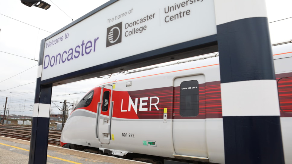 LNER Azuma at Doncaster station platform 3, LNER