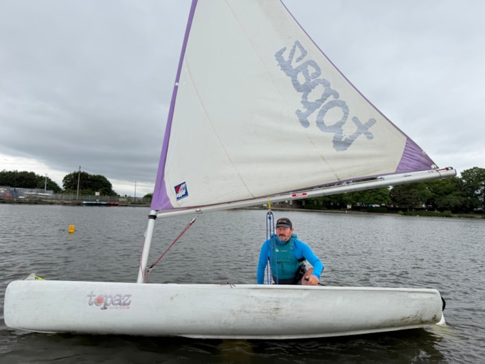 Activity centre sailing challenge: Adam-Peter Gair, outdoor activities manager at the centre on the water at Yeadon Tarn ahead of this weekend's Leeds 400 challenge.