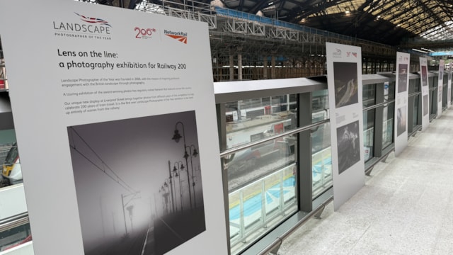 Lens on the Line exhibition. The photograph featured on the title panel is Rohan Reilly’s picture “Ely train station”: Lens on the Line exhibition. The photograph featured on the title panel is Rohan Reilly’s picture “Ely train station”