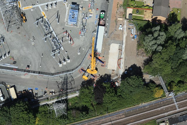 Ferguslie FS aerial 3 directly above - Credit Network Rail Air Ops Team