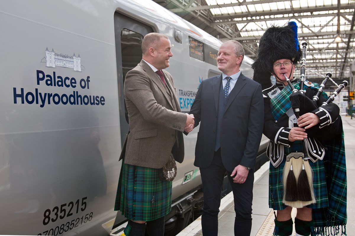 Graham Meiklejohn, Damian Briody, and Sandy Mutch with Palace of Holyroodhouse