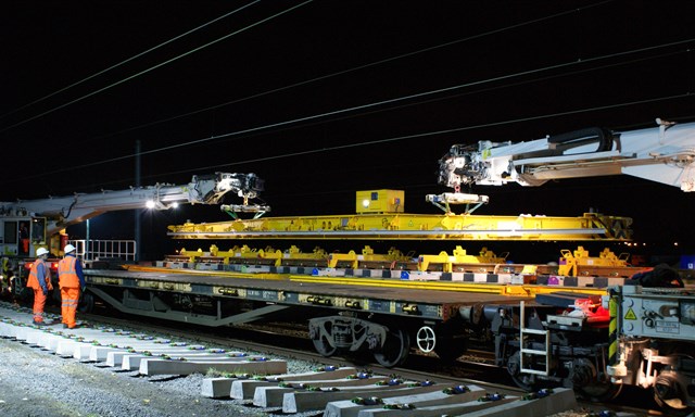 Tilting track trains working in the Bamfurlong (Wigan) area