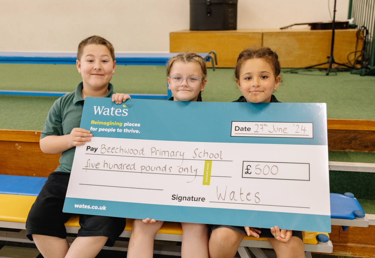 School 1: Beechwood Primary School pupils Oliver Doherty, Summer Beetham and Katana Maynard. Credit: SAZ Media and Wates.