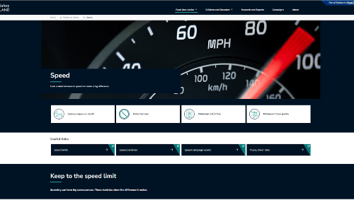 Road Safety Scotland Website - Speed Campaign