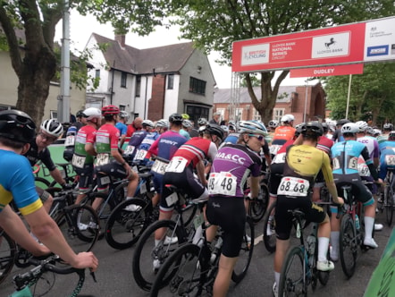 Racers in the open category race prepare for the starting gun