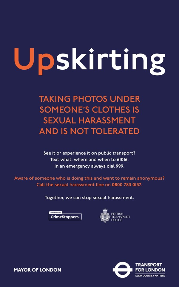 TfL Image - USB Upskirting BTP DR AW