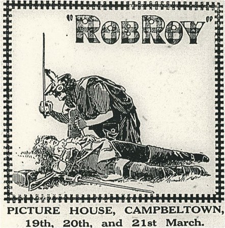 Advert for one of early films - Rob Roy made in 1922