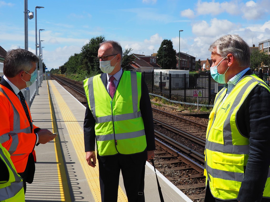 Tim Loughton @ Lancing: MP Tim Loughton visits Lancing station to see the new platform extension (visible in the background)