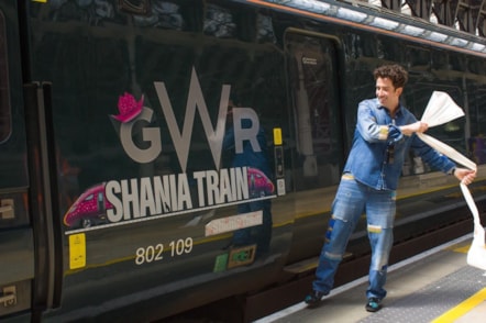 Nick Grimshaw unveils the Shania Train