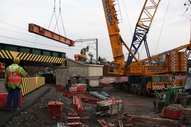 Construction of New Road Bridge, Armitage: Construction of New Road Bridge, Armitage, Christmas 2006.  Part of the Trent Vally 4 Tracking Project.