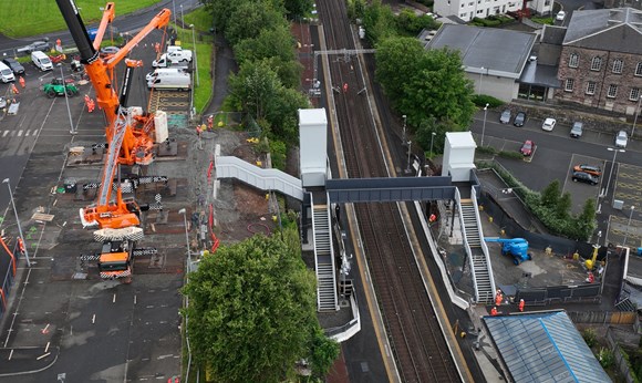 Port Glasgow AfA bridge craned in DRONE PIC (7)
