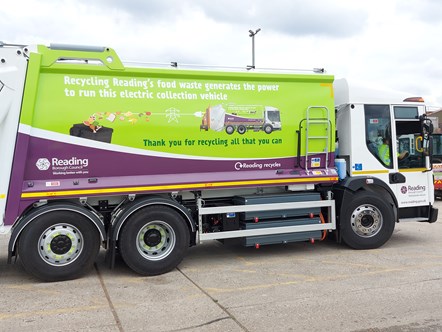 One of Reading's electric waste collection vehicles which residents have the chance to name