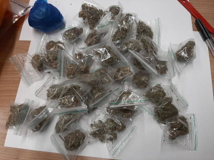 Packs of suspected class B drugs