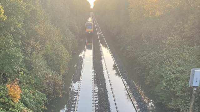 Passengers in North West advised of flooding across rail network: Flooding in Warrington 17 October