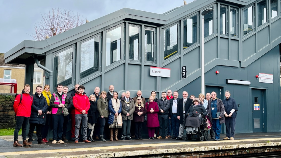 Major accessibility upgrades unveiled at Llanelli Station following £6.3m investment: Llanelli Afa group shot