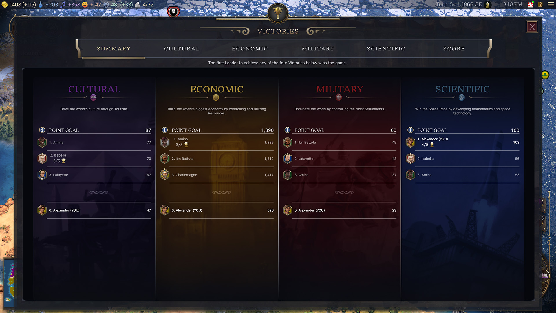 Sid Meier's Civilization VII gameplay and victory screen