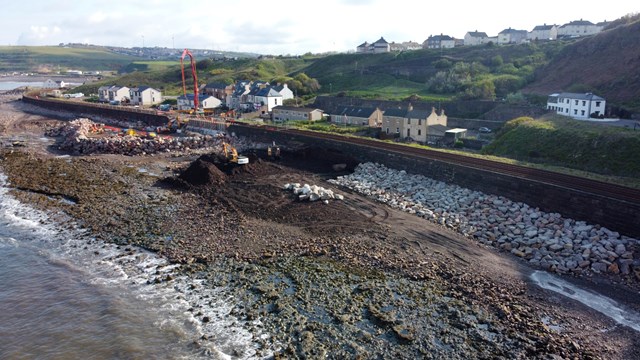 Parton sea defence and bridge reconstruction May 2020