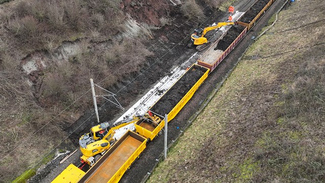 Passengers thanked after West Coast main line reopens following emergency landslip repairs: Church Lawford Landslip 2