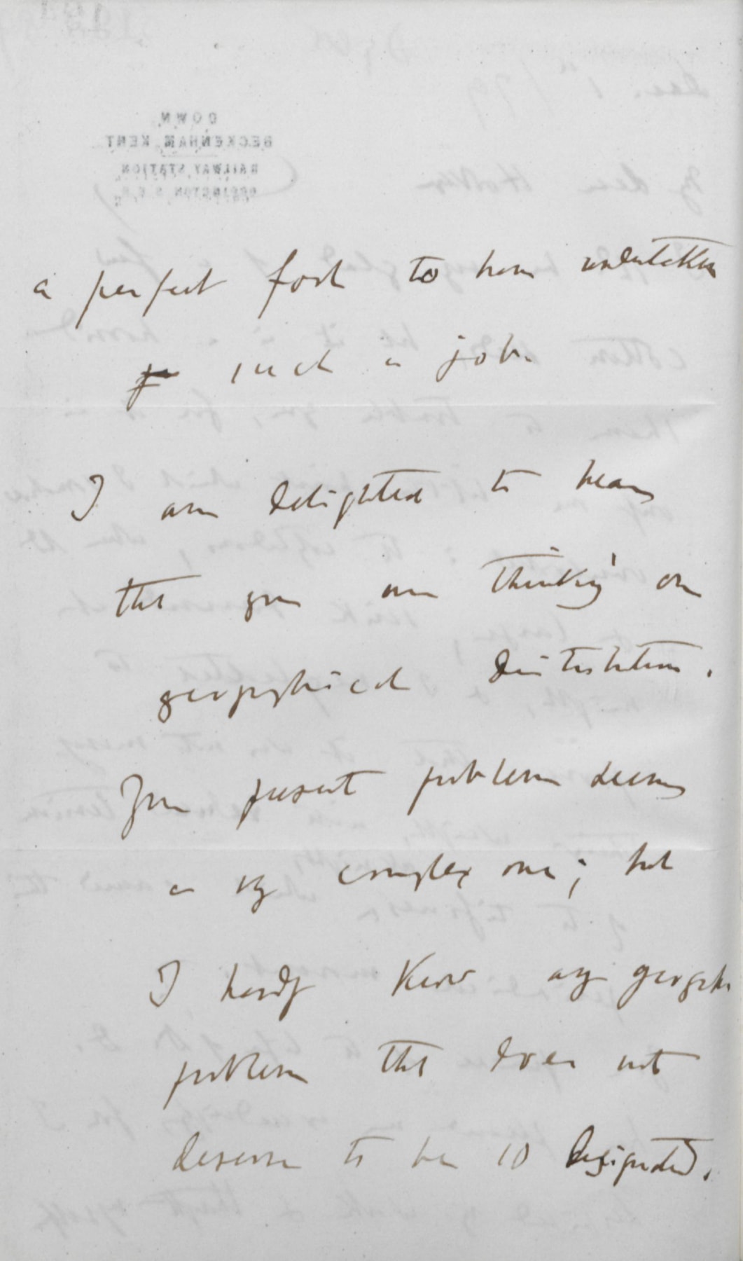 Image 7.2 Letter from Charles Darwin to Joseph Dalton Hooker, 1 December (1879) regarding the movement of cotton plant cotyledons
