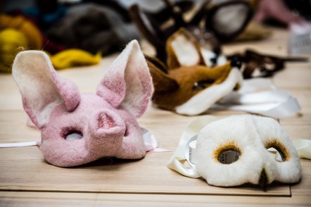 A selection of masks made by designer-maker Mary Obaseki of Another Earthling at FC Designer Collective