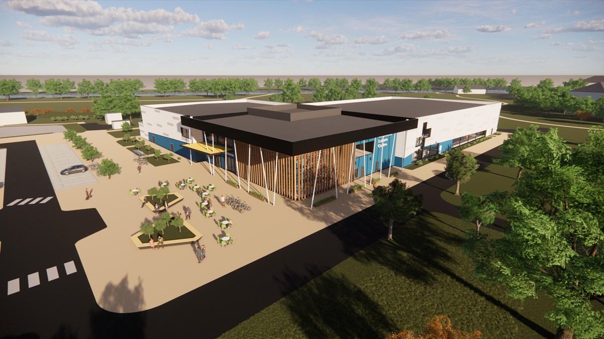 Rivermead - new leisure centre aerial view