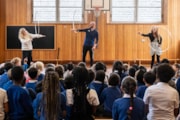 Dalry Primary School Zone 5: Dalry Primary School teachers try their hands at Think Circus activities