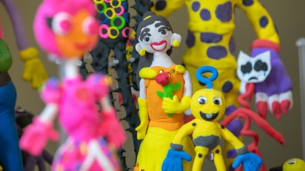Clay Kingdom' display created by Isabella, a young person with SEND, pictured at the 2024 Hackney Preparing for Adulthood event