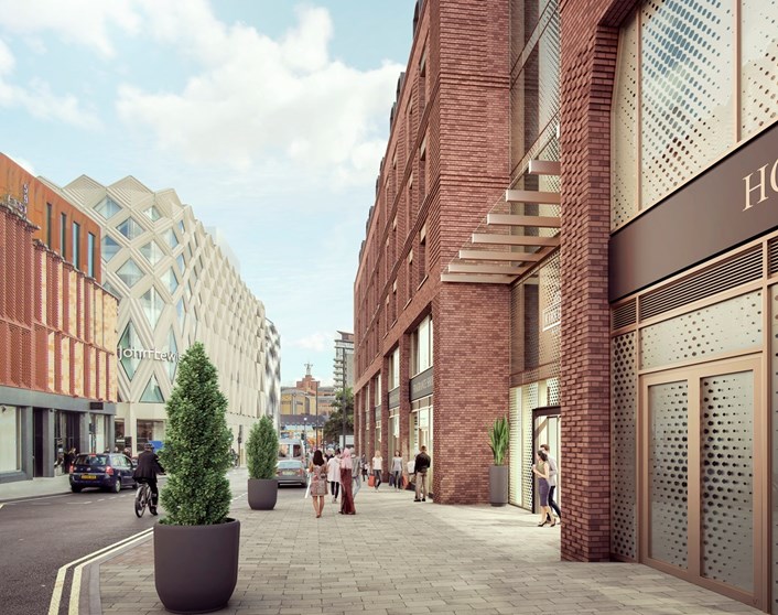 Hotel 2: An image, facing east, showing the stylish look planned for the George Street hotel.
