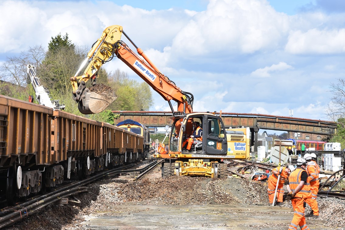Large sections of track at Guildford station were removed and replaced