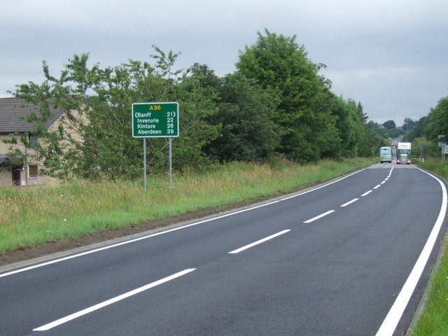 A96 Road at Huntly