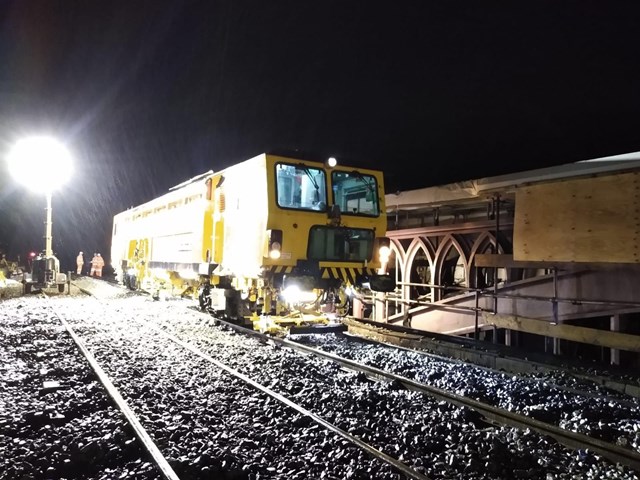 Work taking place on top of Gauxholme viaduct during railway closure